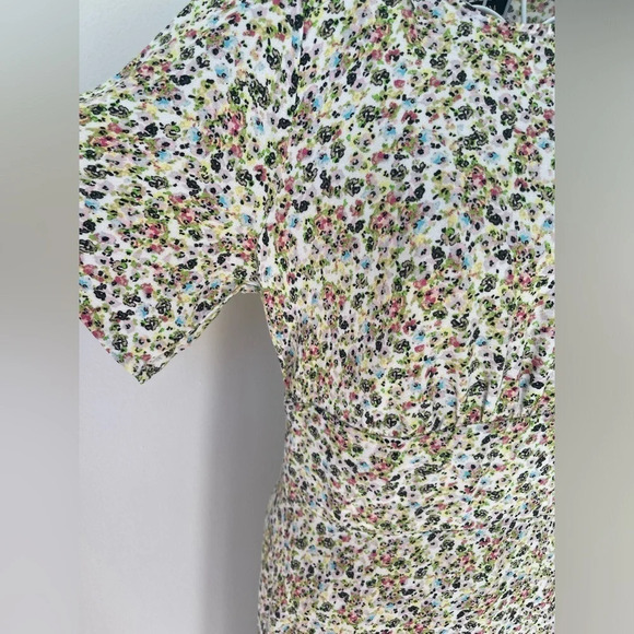 AFRM Lala Midi Dress with slits floral print smacked waist size M - Picture 10 of 12